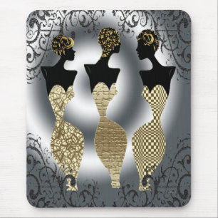 Black Vogue in Gold Mouse Pad