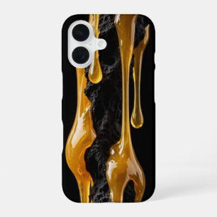 Black Volcanic Rock Gold iPhone Case