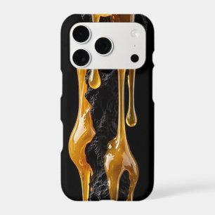 Black Volcanic Rock Gold iPhone Case