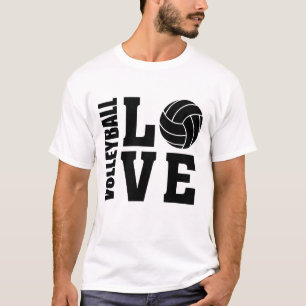 Black Volleyball Love, Volleyball T-Shirt