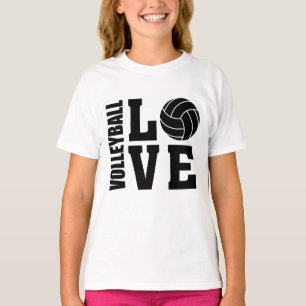 Black Volleyball Love, Volleyball T-Shirt