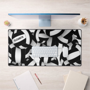 Black volleyball team colours sports pattern desk mat