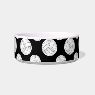 Black volleyballs pattern bowl