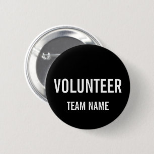 Black Volunteer Badge with Custom Team Name