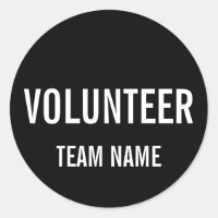 Black Volunteer Badge with Custom Team Name