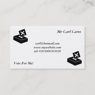 Black Vote Box Business Card