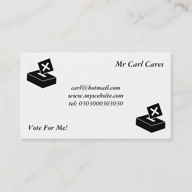 Black Vote Box Business Card (Front)