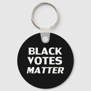 "Black Votes Matter" black white Key Ring