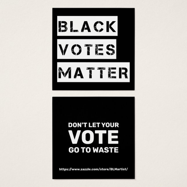 Black Votes Matter Stencil Custom Color Card (Front & Back)