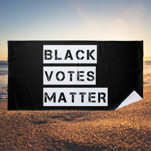Black Votes Matter Stencil Custom Colors Beach Towel
