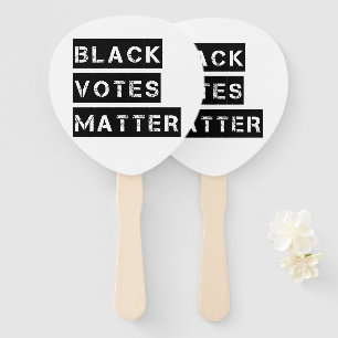 Black Votes Matter Stencil Custom Colors Hand Fan