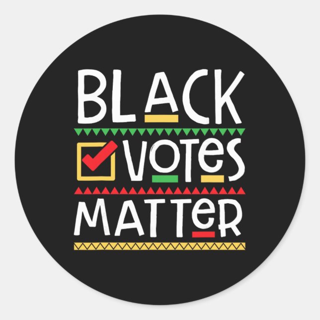 Black Votes Problems  Classic Round Sticker (Front)