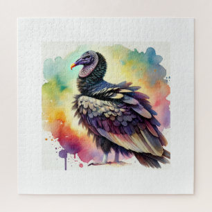 Black Vulture Majesty 220824AREF135 - Watercolor Jigsaw Puzzle