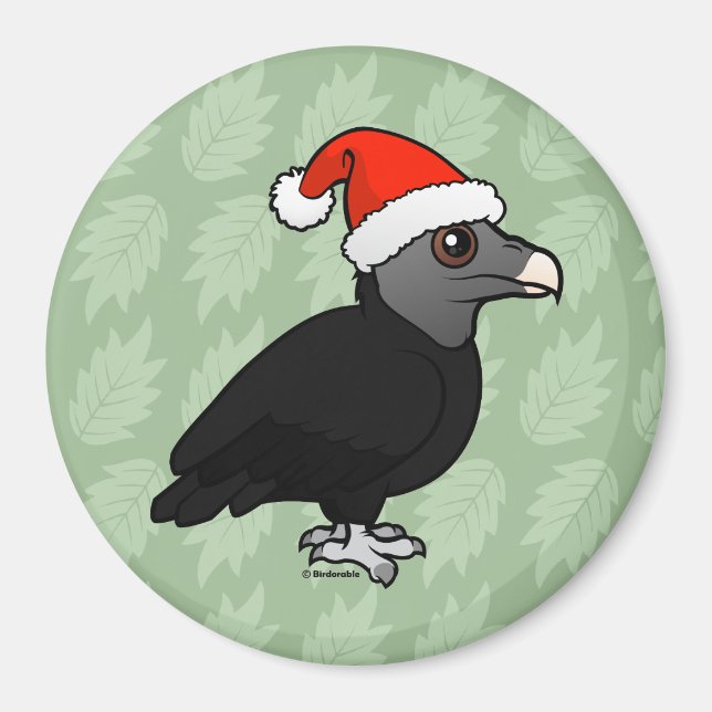 Black Vulture Santa Magnet (Front)