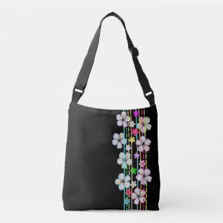 Black W/Flowers Crossbody Bag
