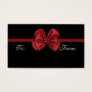 Black w/Red Bow Holiday Gift Tags