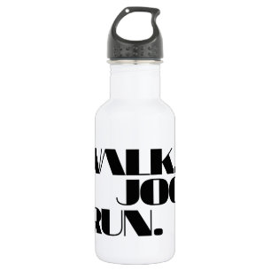 BLACK WALK JOG RUN (font CHUNKY) 532 Ml Water Bottle