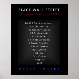 Black Wall Street - Never Forget Poster