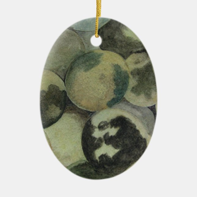 Black Walnuts Ceramic Tree Decoration (Front)