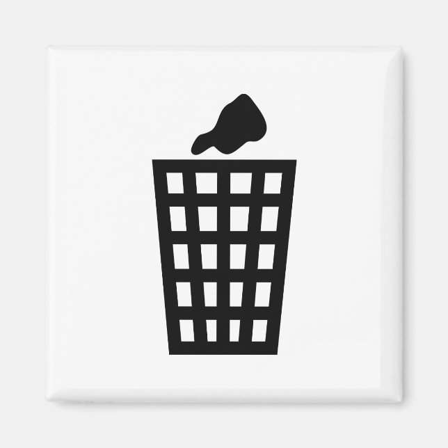 Black Waste Bin Magnet (Front)
