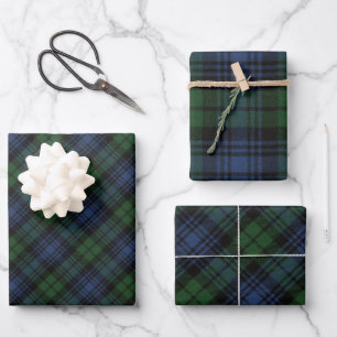 Black Watch Ancient Scottish Tartan Wrapping Paper Sheet
