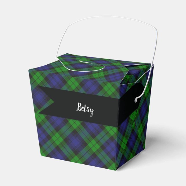Black Watch Campbell Scottish Tartan Plaid Pattern Favour Box (Front Side)
