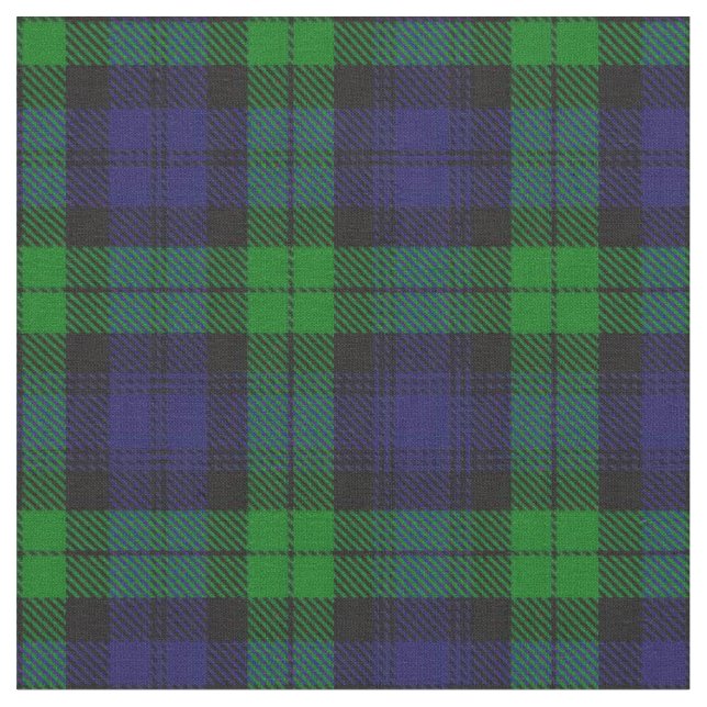 Black Watch Campbell Tartan Fabric (Close Up)
