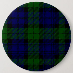 Black Watch clan tartan blue green plaid 6 Cm Round Badge