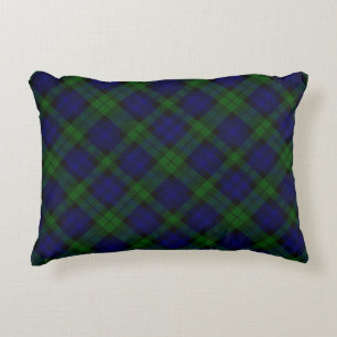 Black Watch clan tartan blue green plaid Decorative Cushion