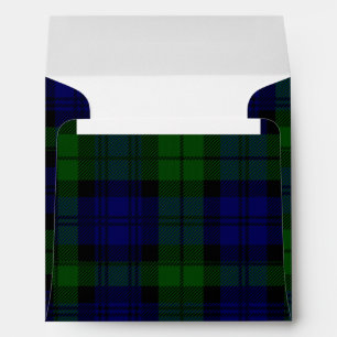 Black Watch clan tartan blue green plaid Envelope