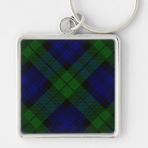 Black Watch clan tartan blue green plaid Key Ring