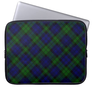 Black Watch clan tartan blue green plaid Laptop Sleeve