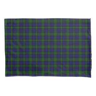 Black Watch clan tartan blue green plaid Pillowcase