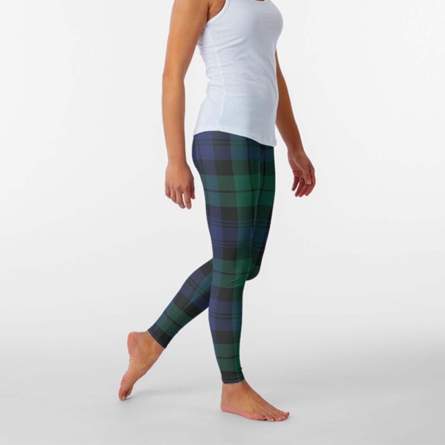 Black Watch Plaid Green Blue Scottish Tartan Leggings (Creator Uploaded)