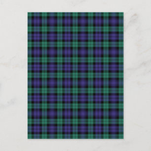 Black Watch Scottish Tartan Holiday Postcard