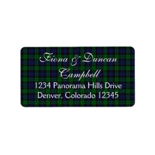 Black Watch Scottish Tartan Return Address Label