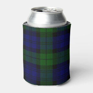 Black Watch Tartan Blue Green Plaid Can Cooler