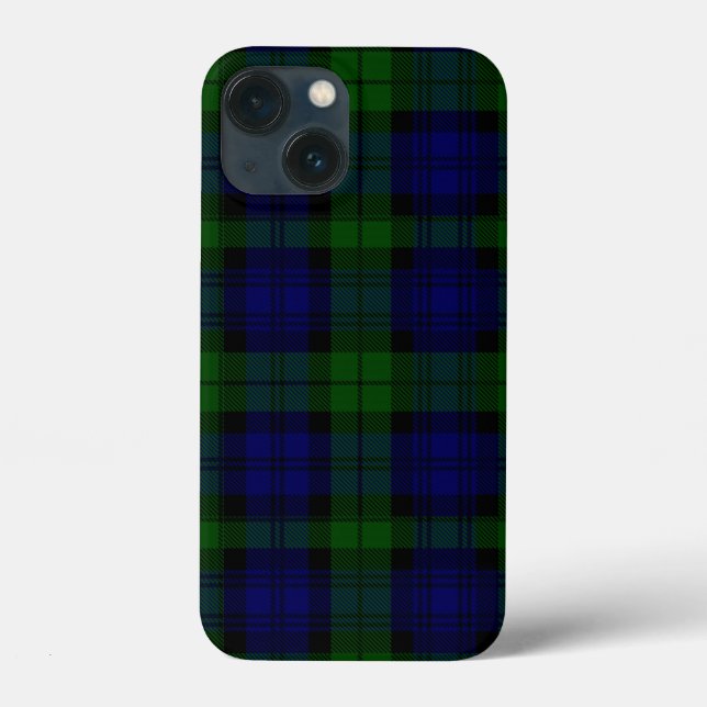 Black Watch Tartan Blue Green Plaid Case-Mate iPhone Case (Back)