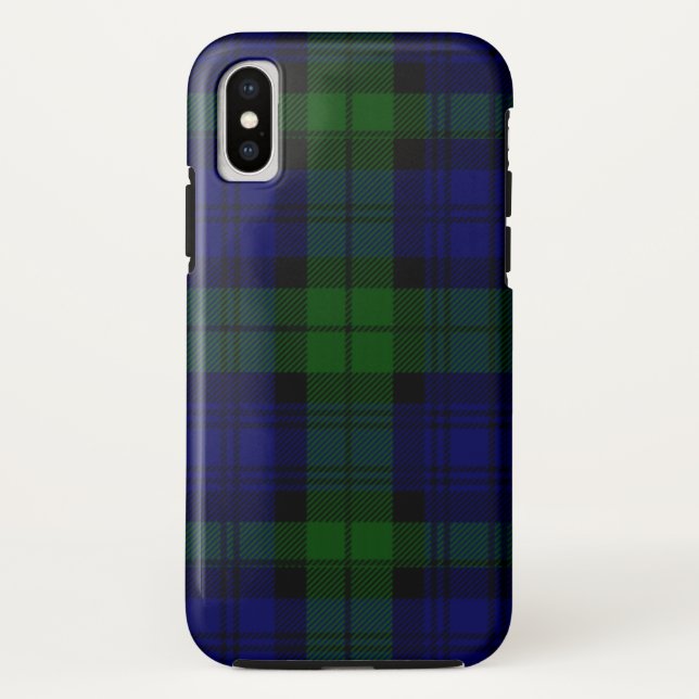 Black Watch Tartan Blue Green Plaid Case-Mate iPhone Case (Back)