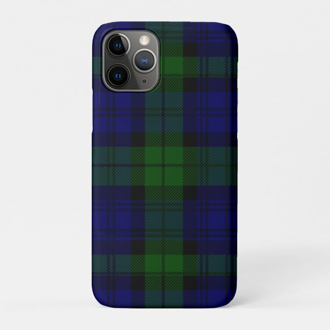 Black Watch Tartan Blue Green Plaid Case-Mate iPhone Case (Back)