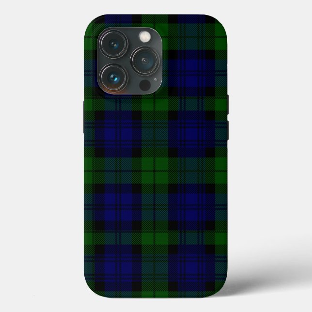 Black Watch Tartan Blue Green Plaid Case-Mate iPhone Case (Back)