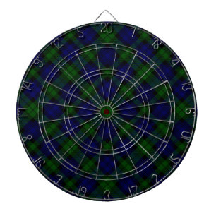 Black Watch Tartan Blue Green Plaid Dartboard