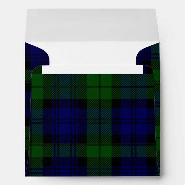Black Watch Tartan Blue Green Plaid Envelope (Back (Bottom))