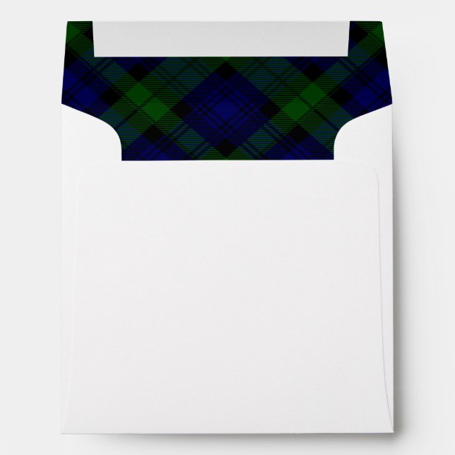 Black Watch Tartan Blue Green Plaid Envelopes (Back (Bottom))