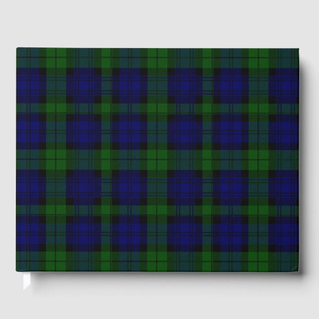 Black Watch Tartan Blue Green Plaid Guest Book (Front)
