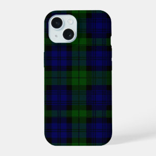 Black Watch Tartan Blue Green Plaid iPhone 15 Case