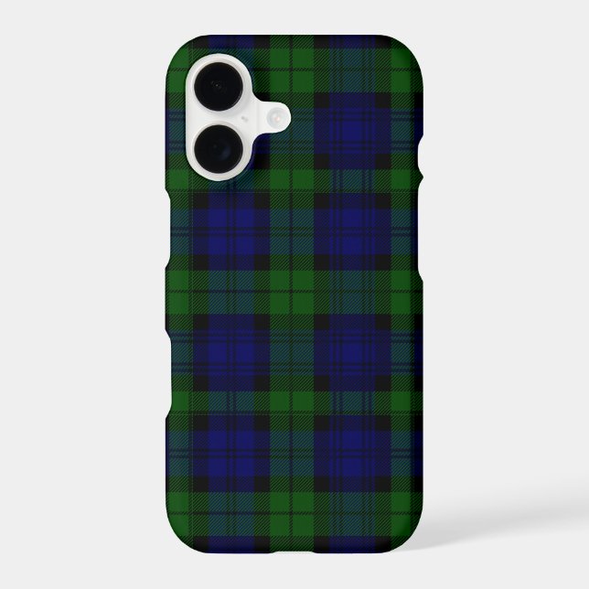 Black Watch Tartan Blue Green Plaid iPhone Case (Back)
