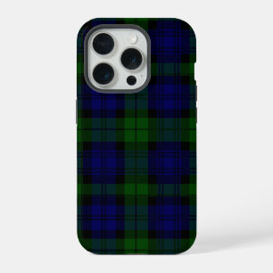 Black Watch Tartan Blue Green Plaid iPhone 15 Pro Case