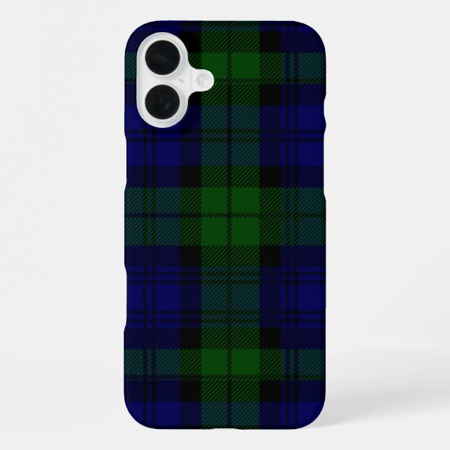 Black Watch Tartan Blue Green Plaid iPhone Case (Back)