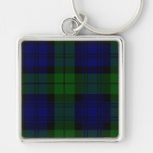 Black Watch Tartan Blue Green Plaid Key Ring